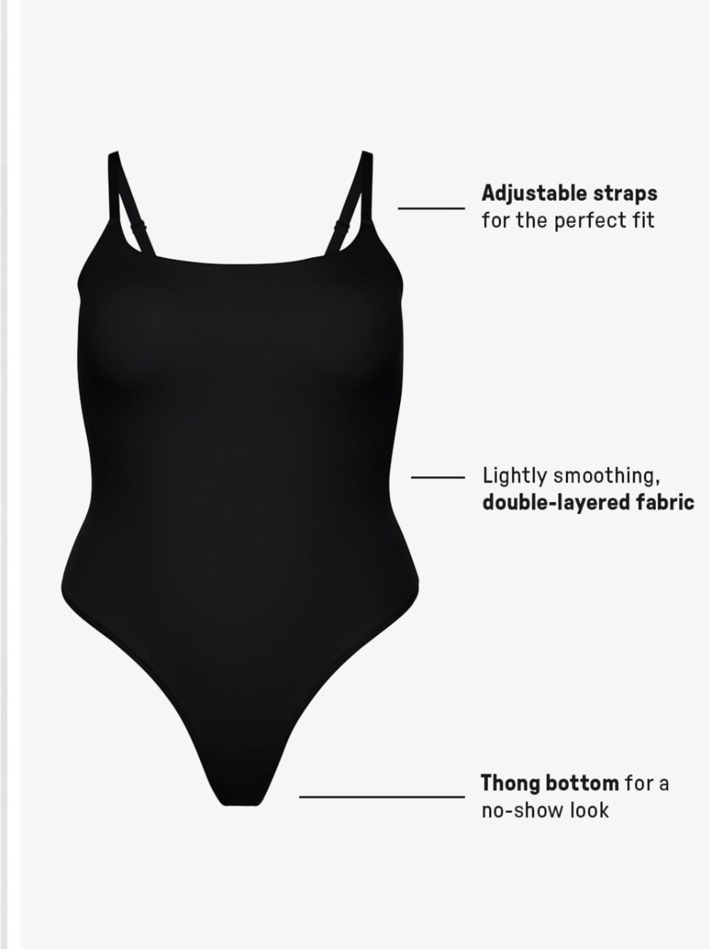 YITTY Black Cotton Seamless Shapewear Thong Bodysuit Large NWOT - Picture 3 of 9